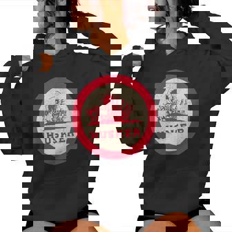 Nebraska State Nickname Husker Roundel [Distressed] Women Hoodie - Monsterry